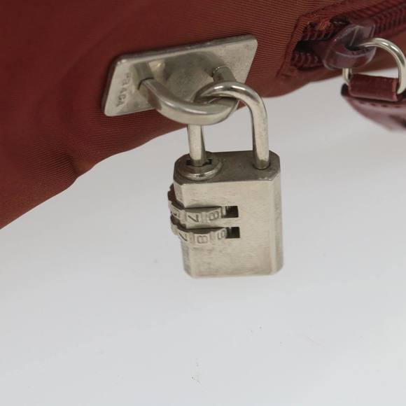 PRADA Hand Bag Nylon Red Auth ac2453 - Picture 9 of 16